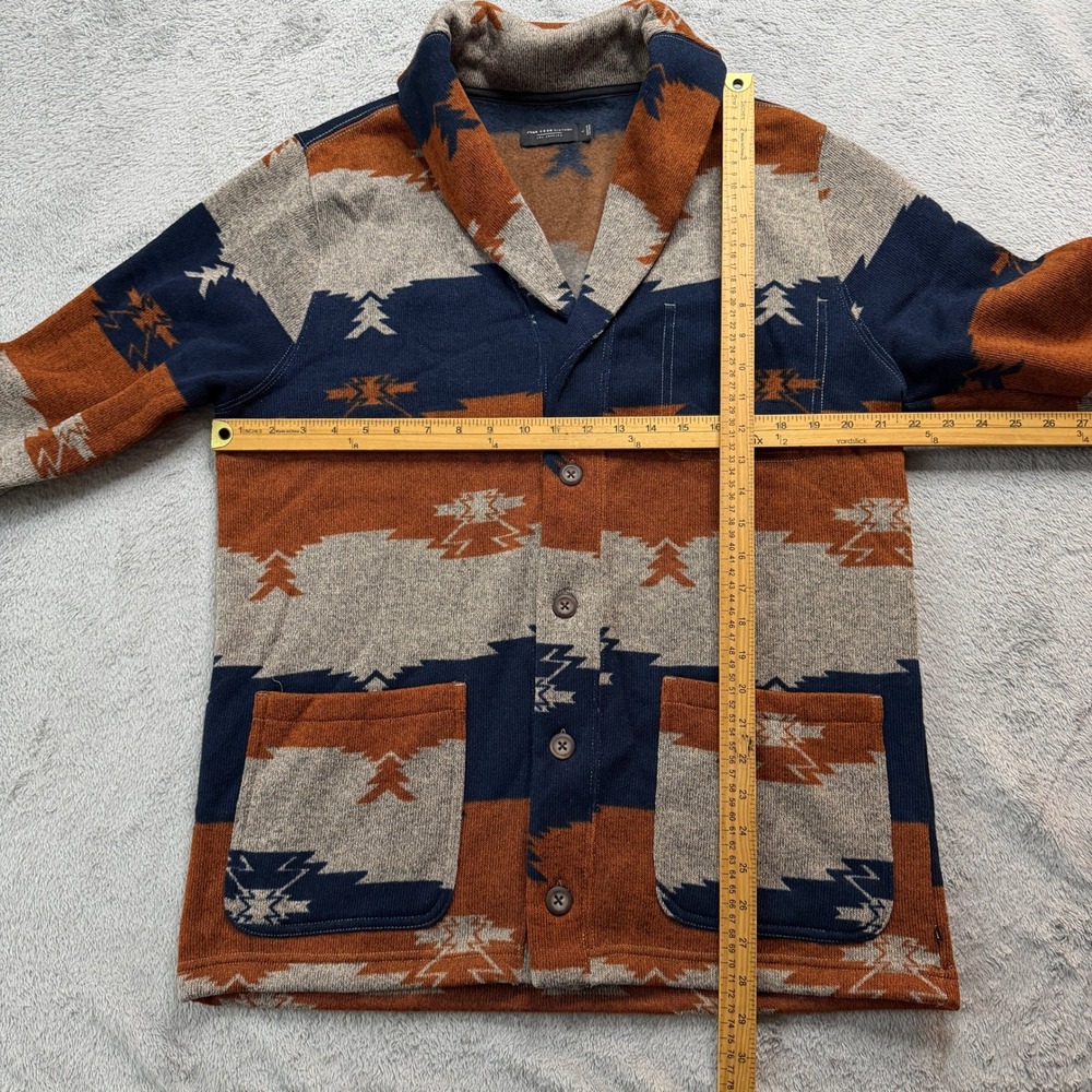 Junk Food Clothing Southwestern Shawl Collar Cardigan Rust Navy 12MJK696 Mens L - Picture 6 of 9